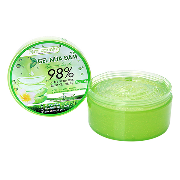 Combo 2 Gel Nha Đam Tươi Mát Làn Da Milaganics (300ml/Hộp)